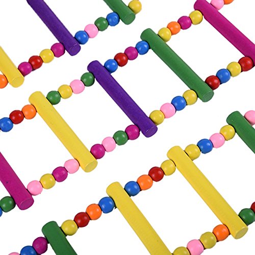 image for Parrot Wooden Bird Ladder Cage - HapaUS Pet Toys for Parakeets Cockati