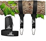 Golden Gorilla Tree Swing Straps - EXTRA STRONG 1100 LBS - Fast & Easy Instillation - (2) Swing Straps (2) Heavy-Duty Hooks - Great for Swings and Hammocks - 100% Waterproof - Carry Bag Included!