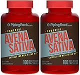 Piping Rock Avena Sativa 575 mg Male Stamina Super Strength 2 Bottles x 100 Quick Release Capsules Green Oat Grass Extract For Men