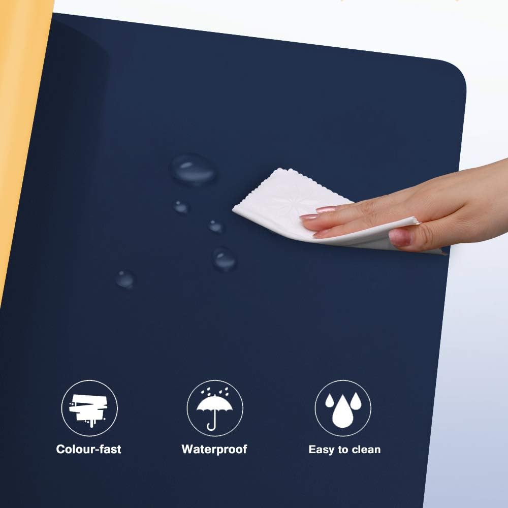 BUBM Desk Pad Protector 35.4" x 17", PU Leather Desk Mat Blotters Organizer with Comfortable Writing Surface(Dark Blue) : Office Products