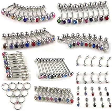 JY Jewelry wholesale 100 pcs stainless Steel Belly tongue eyebrow lip ear barbell piercing body piercing PB12