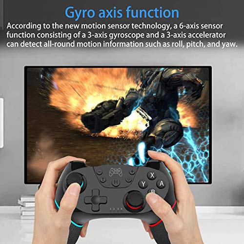 Gamory Wireless Controller for Nintendo Switch,Wireless Pro Controller for Nintendo Switch, Switch Controllers Gamepad with Adjustable Turbo Dual Shock Gyro Axi
