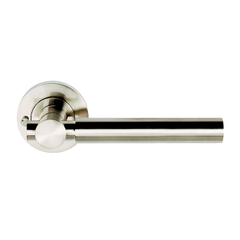 Designer ASTRO Internal Lever on Rose Door Handle Pair Satin Nickel Plated Privacy