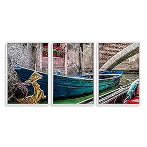 3 Piece Framed Canvas Wall Art for Living Room, Bedroom Italy City Landscape Canvas Prints for Modern Home Decoration Ready to Hang - 16"x24"x3 Panels