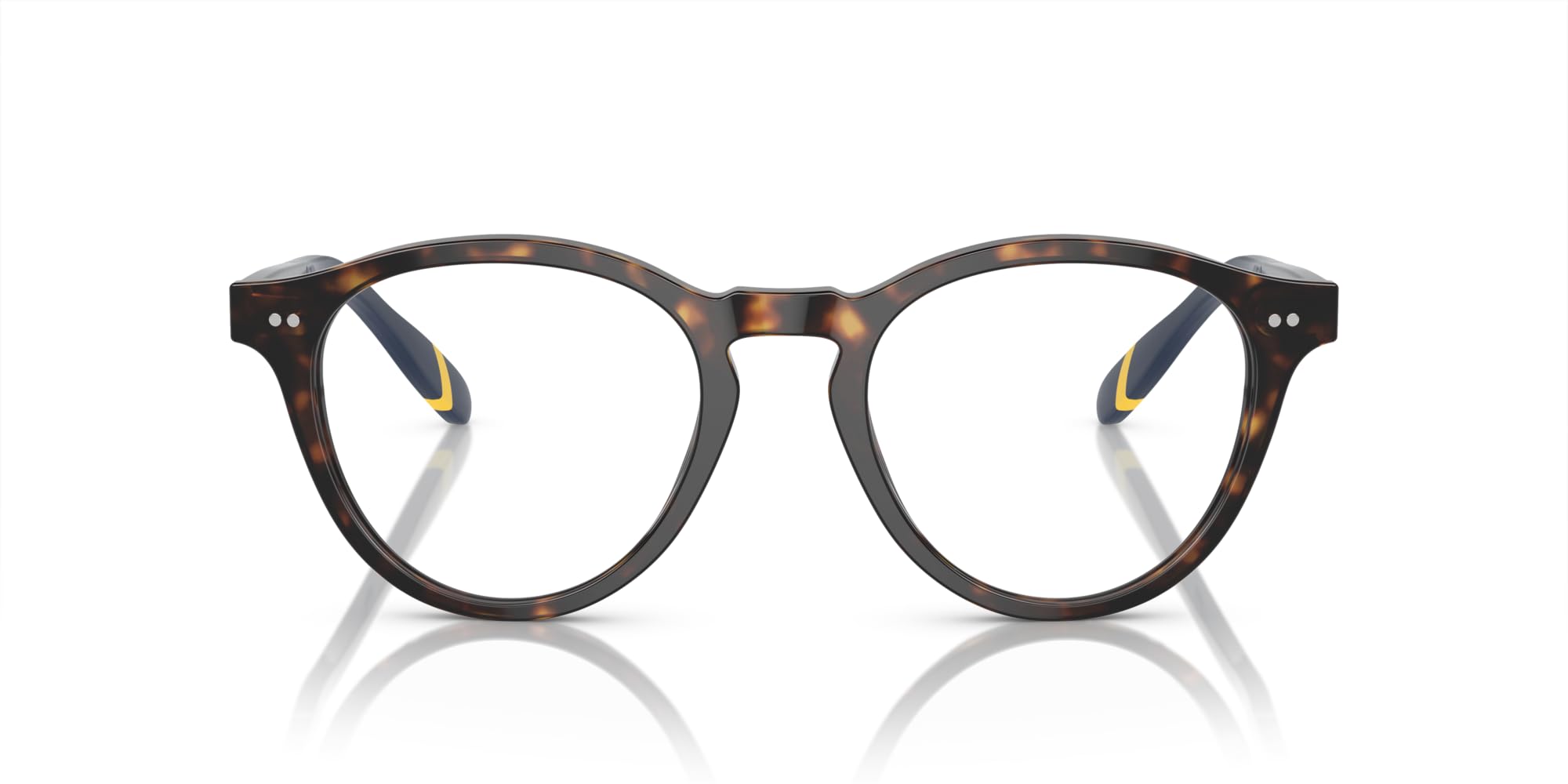 Photo 1 of Polo Ralph Lauren Men's PH2268 Square Prescription Eyewear Frames, Shiny Dark Havana/Demo Lens, 49 mm