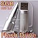 Leegoal Silver New 3D 8GB Bullet Flash Drive USB Flash Pen Drive Memory
