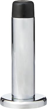 Carlisle Brass Wall Cylinder Door Stop with Rose - Polished Chrome view 3