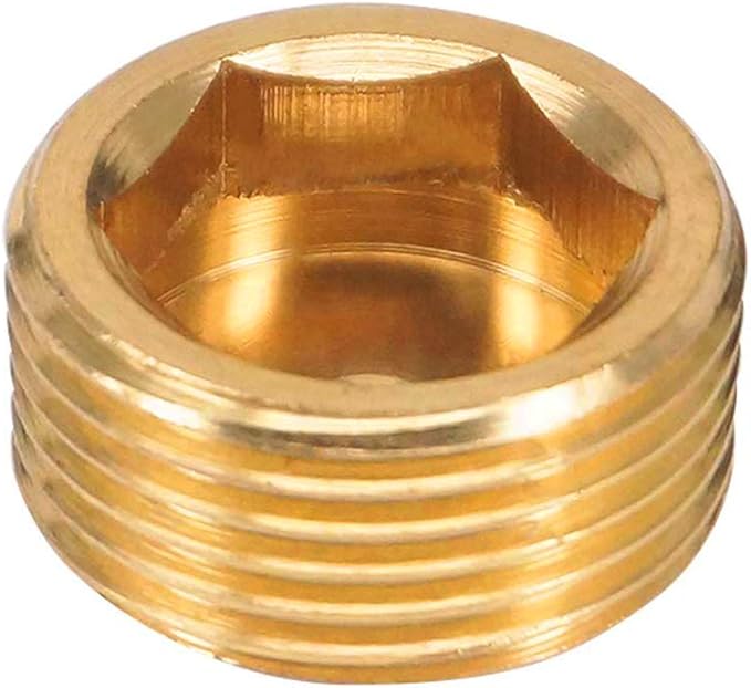 3/4" npt Hex Plug Brass Pipe Fitting, Internal Hex Thread Socket Plug
