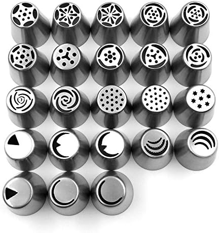 Russian Piping Tips 23PCS/SET Stainless Steel Large Size Icing Syringe Set DIY Coupler Nozzle