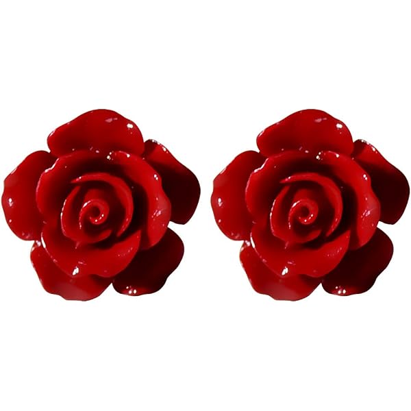 Orecchini A Fiore Rosa Rossa In Argento 925 – Con Foglie Verdi E Zirconi, Placcati Rodio, Ipoallergenici, Regalo Donna