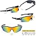 RIVBOS 805 POLARIZED Sports Sunglasses with 5 Set Interchangeable Lenses for Cycling (Black&Black)