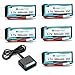 5PCS 3.7v 500mah Upgrade Battery for Hubsan X4 H107C H107L H107D H107P Holy Stone HS170 HS170C SYMA X11 +5 Port Charger