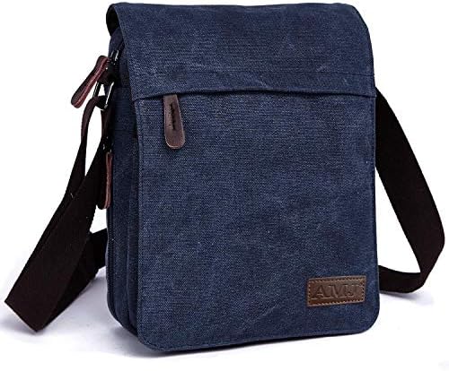 Messenger Bag for Men, Canvas Crossbody Shoulder Bags Vintage Satchel for Travel Work Business