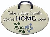 Mountain Meadows Pottery Take a deep Breath, You're Home Now. Ceramic Wall plaques Handmade in The USA for Over 30 Years.