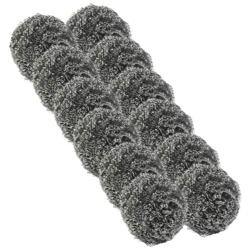 brheez Stainless Steel Scouring Pads, Heavy Duty Steel Sponges - Removes Grease, Oil and Dirt Stains from Pots, Glassware and Bakeware - Commercial Grade - 12 Pack (100 Grams)