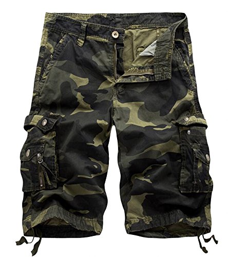 AOYOG Men's Solid Multi-Pocket Cargo 