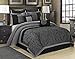 8 Piece Weistera Jacquard Tree Branches Comforter Sets Queen Dark Grey