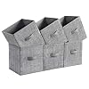 SONGMICS Fabric Storage Bins, 10.2 x 10.2 x 11 inches, Cube Storage Bins, Fabric Storage Bins with Dual Handles…