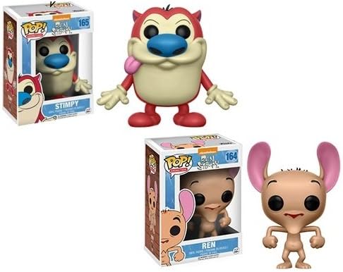 Funko POP Ren &amp; Stimpy set of 2 with Locking Tab Protector Case