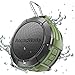 AncordWorks Bluetooth shower speaker Water Resistance 5W Driver 23 Hours Playtime with 8G TF Card/Card Reader/Suction Cup/Carabiner/DC Charger Black/Army Green