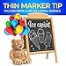 White Chalk Markers Fine tip 3mm by K&Mom - Liquid chalk marker pen White - Pack of 2 for Chalkboards labels, Bistro menu boards, Glass, Windows