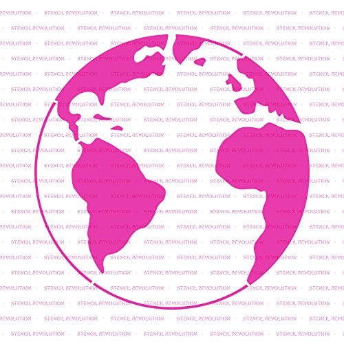 Earth Stencil Template - Reusable Stencil with Multiple Sizes Available
