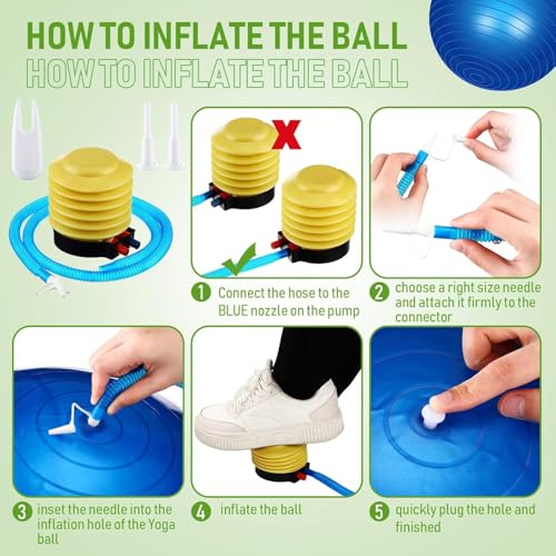 POKYGO Pelota de Ejercicio,75cm Pelota para Pilates y Yoga de Estática,Antiexplosión Antideslizante Pelota de Gimnasia, para Casa y Gimnasio,Deportivo Entrenamiento,Incluye Bomba de Aire