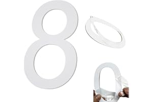 YEEZUNPU 4 inch White House Numbers, Self Adhesive House Numbers White Acrylic Modern Apartments Office Hotel Room Garden Home Address House Numbers for Indoor Outside, White House Number 8 (4in No.8)