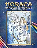 Horses, Unicorns & Pegasus: Adult Coloring Book by Simone Phillips