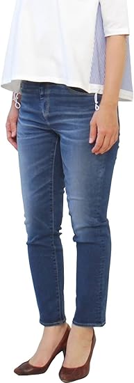 Amazon D M G ドミンゴ レディース パンツ ストレッチパンツ ストレッチデニムパンツ クロップドデニム Isko スキニー ストレッチ デニム 5pアンクル パンツ 13 905d 28 4 ジーンズ 通販