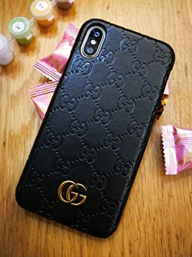 iPhone Xs Max Case, Black Premium PU Luxury Stylish Designer Fashion Leather Cover Case iPhone Xs Max