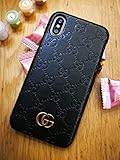 iPhone Xs Max Case, Black Premium PU Luxury Stylish Designer Fashion Leather Cover Case for iPhone Xs Max