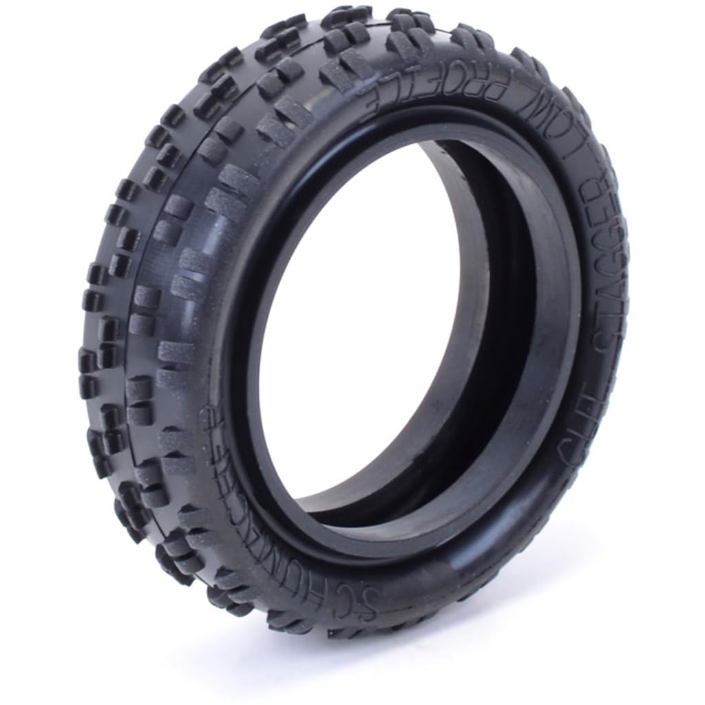 Schumacher Low Profile Cut Stagger Rib Tyre (Slim Front/Yellow/Pair) - U6770