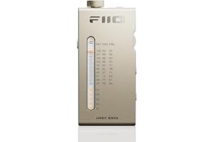 FiiO RR11 Portable HiFi FM Stereo Radio Receiver with Analog PVR Tuning, BASS+3D Sound Effects, 64MHz-108MHz (Titantium Gold)
