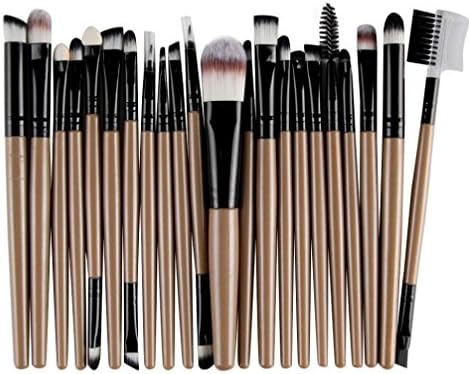 DRACLE Makeup Brushes, Professional Foundation Powder Brush,Lip/Mascara/Eyeshadow/Eyebrow/Sponge Brush/Smudge /Nose Shadow/Eyeliner Brush for makeup organizer 22Pcs/Set (Coffee)