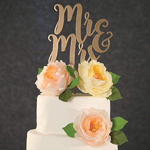 Wedding Cake Topper-Gold Mr & Mrs Cake Topper-Gold Custom Wedding Cake Topper-Rustic Wedding Topper-Wooden Cake Topper-Rose Gold Cake Topper