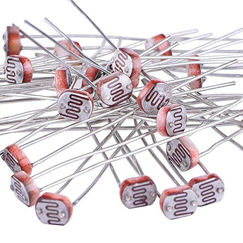 WayinTop 10pcs 5V Mini Laser Head Dot Diode Module Red 650nm 6mm Diode Lasers + 20pcs Photoresistor Light Sensitive Dependent Resistor Optoresistor 5mm GL5539 5539 + 20pcs 10K ohm Resistor for Ard