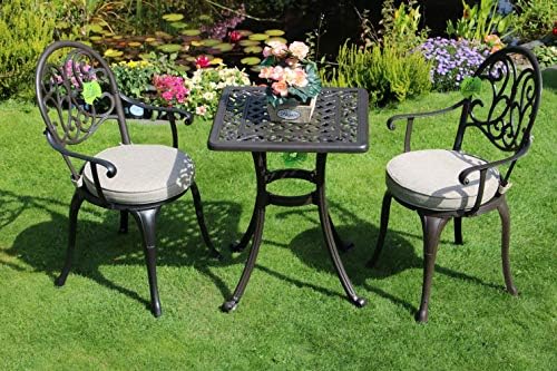 2 Waschbaren Sitzkissen Inkl Made For Us Alu Gartenmobel Set Gartentisch 54 X 54 Cm Und 2 Gartenstuhle Aus Wetterfestem Aluguss Mit Uv Bestandiger Akzonobel Einbrennlackierung