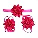 Baby Girls Headbands and Barefoot Sandals Set 10 Pairs,Hair Bows Accessories and Footwear Ribbon for Toddler 3-30 Months,Gifts for Daughter Niece Birthday,Perfect for Daily Use Matching Outfits
