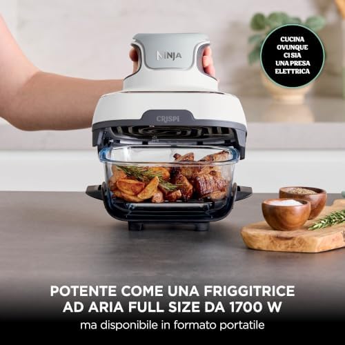 CRISPi, Friggitrice ad Aria Portatile, 3.8L, 4 in 1, Bianca, FN102EU