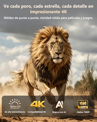 2300 ANSI 4K UHD Projector for Daytime, Home Theater, HDR10, WiFi 6, Bluetooth, NFC, Android Smart Projectors, Auto Focus/Trapezoid Correction, HDMI ARC, USB, WLAN