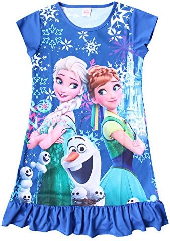 Famacy Snow Queen Toddler Night Gown for Little Girls Pajamas Dress