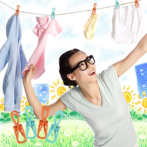 FASOTY Pack of 30 Multipurpose Clothesline Clips Utility Clips Steel Wire Clips Bag Clips Mix Colors - Thumbnail 5