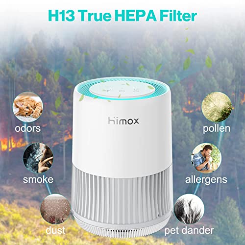 Smart Air Purifiers Pets Home 650 SqFt Coverage with IAQ Monitor, HIMOX