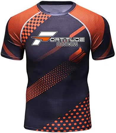 Fortitude FightwearMMA Rashguard No Gi BJJ Rash Guard for Brazilian Jiu Jitsu & Mixed Martial Arts | Compression Shirt Base Layer Short Sleeve