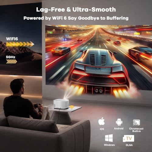 ONOAYO Outdoor-Projector-4K with 60W Dolby Audio and Official Apps, White | 3500 Bright, AI Auto Focus, Smart-Projector with WiFi and Bluetooth, ONO5Pro 2.0 Movie Projector for Indoor/Outdoor, 2026New