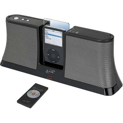 iLive ISPK2806BLK iPod Speakers with Remote Control & Dock for iPod (Black)