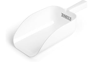 2pk Terbold Plastic Ice Scoop 64oz | Large Utility Plastic Hand Scooper | BPA Free for Foodservice Dry Goods Commercial Ice Machine
