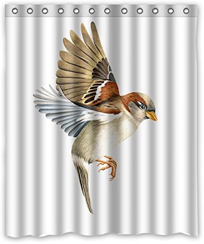 JIUDUIDODO Personalized custom Bird Waterproof Polyester Fabric Bathroom Shower Curtain 60" x 72",about 152cm x 183cm