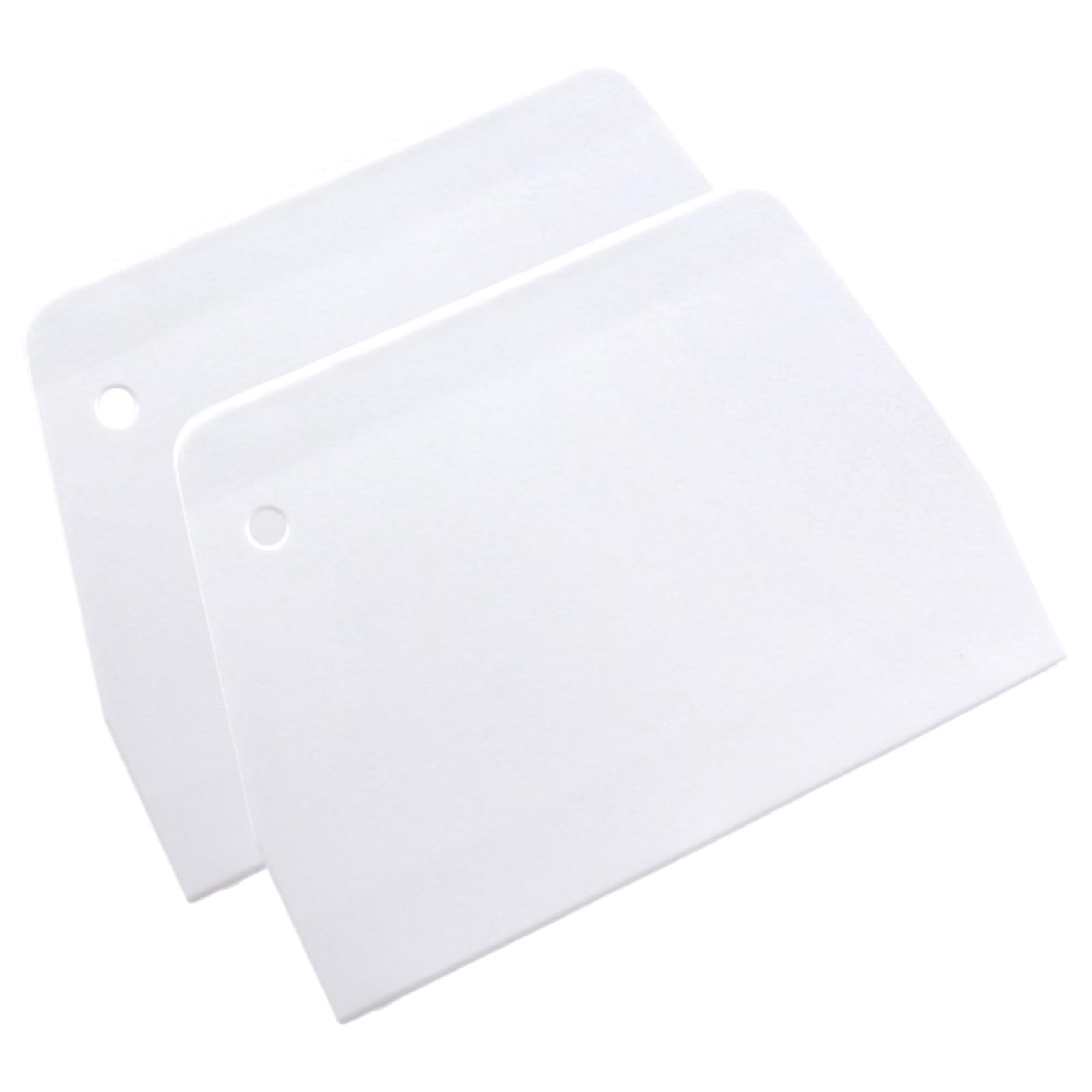 LuoCoCo 2pcs Trapezoidal Plastic Flexible Dough Scraper, Multipurpose Household Bakery Bowl Spatula Cutters, Hard Butter Cream Smoother for Kitchen Backing Pizza/Dough/Pastry/Cake/Bread (White)